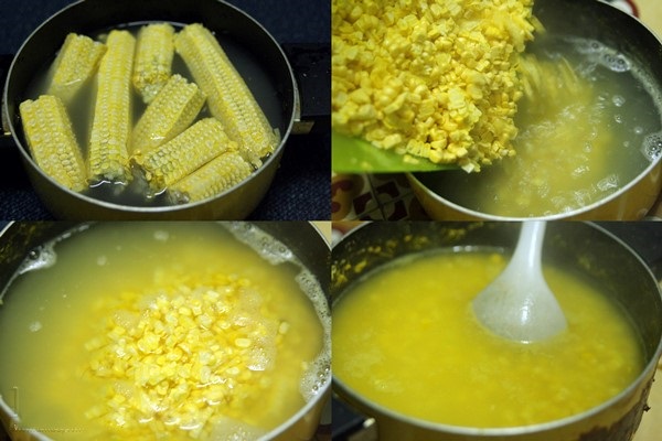 chè bắp với đậu xanh