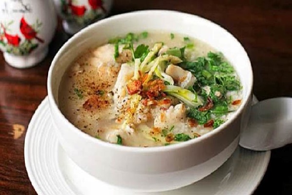 Cháo cá lóc rau đắng đậu xanh