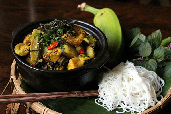 canh ốc chuối nấu đậu